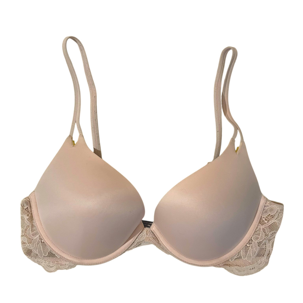 36B Very Sexy Push-Up Victoria's Secret Women's Nude Underwire Bra Lace Band